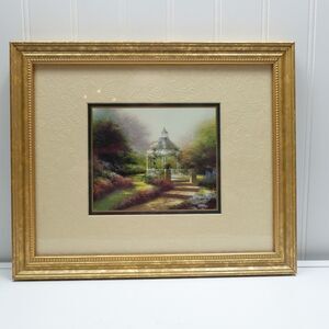 Thomas Kinkade Accent Print Garden Gazebo Framed COA Lightpost Publishing